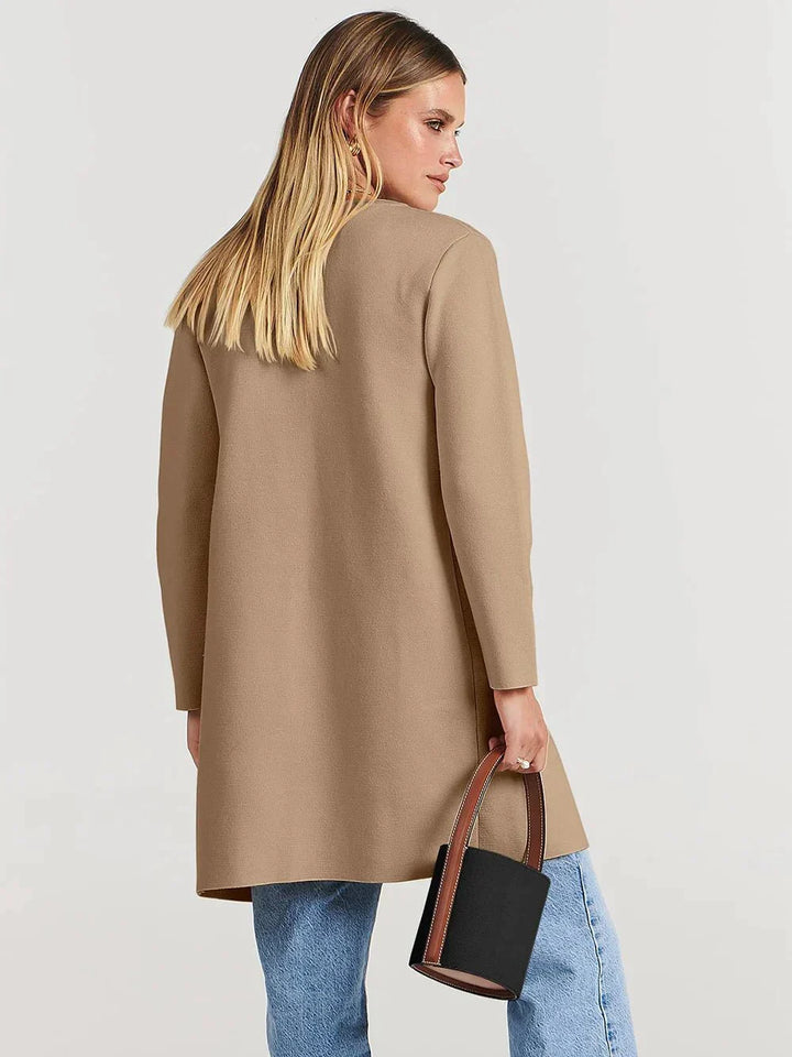 Stylish Ladies' Cardigan - Djamila-Brown-S (36)-The Livary