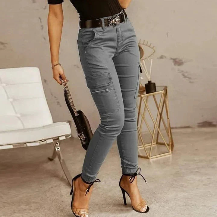 Ladies Cargo Jeans - Livia-Gray-XS-The Livary