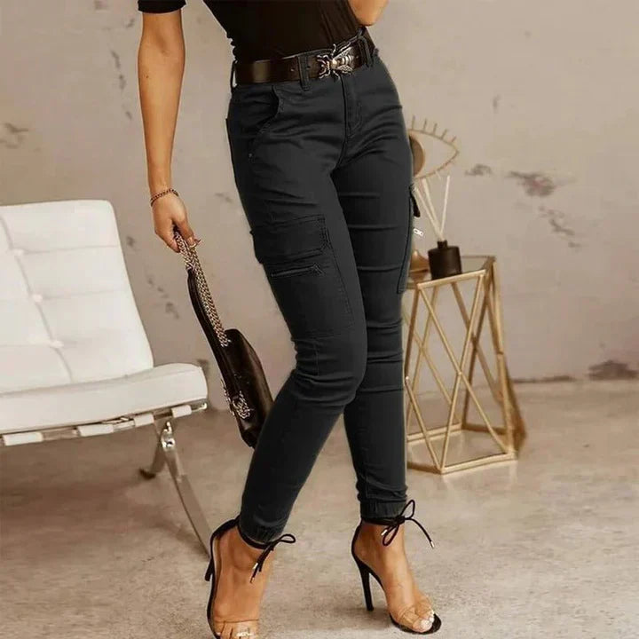Ladies Cargo Jeans - Livia-Black-XS-The Livary