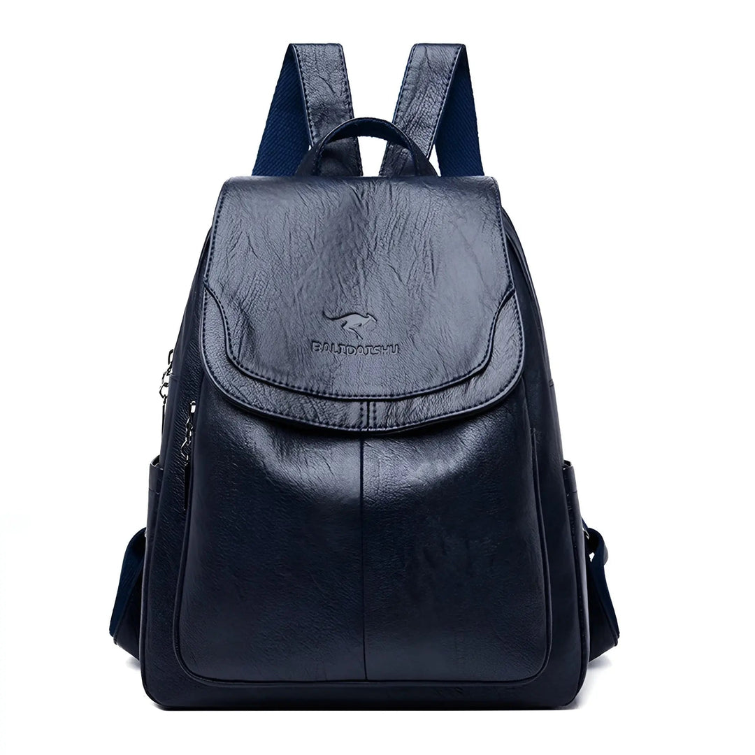 Vintage Leather Women's Backpack - Isabella-Dark blue-The Livary