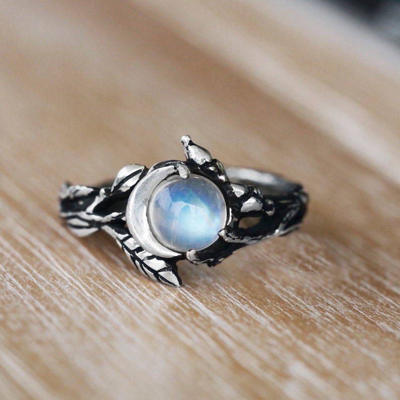 Stylish Moonstone Statement Ring - Iris-Moon-2.01 in-The Livary