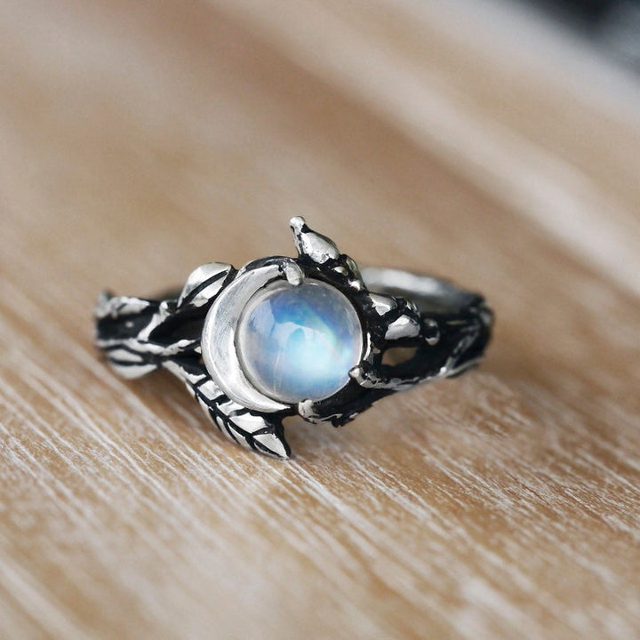 Stylish Moonstone Statement Ring - Iris-Moon-2.01 in-The Livary