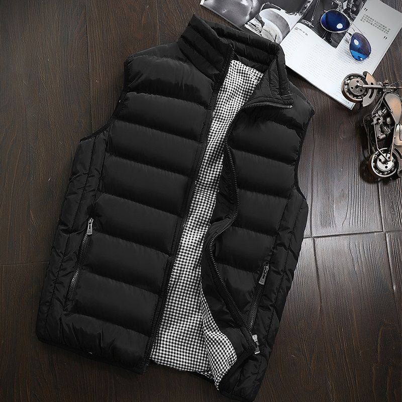 Water-repellent & Padded Men's Gilet with Stand-up Collar - Henrik-Black-S-The Livary