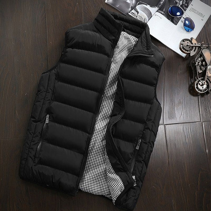 Water-repellent & Padded Men's Gilet with Stand-up Collar - Henrik-Black-S-The Livary