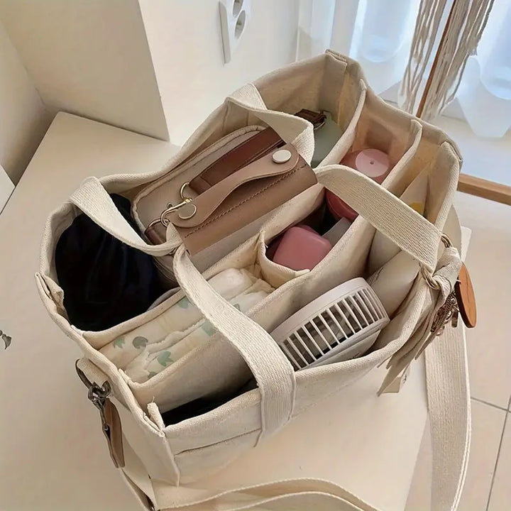 Canvas Tote Bag - UrbanGrace-Beige-The Livary