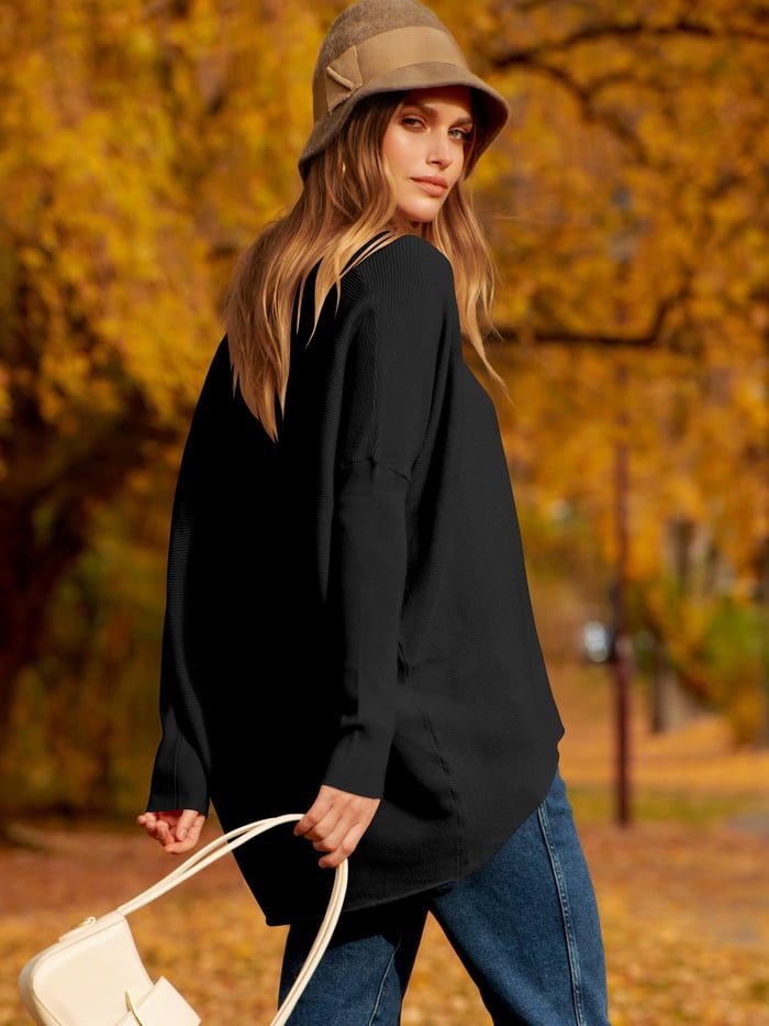 Oversized Ladies Sweater - Sophie-S-Black-The Livary