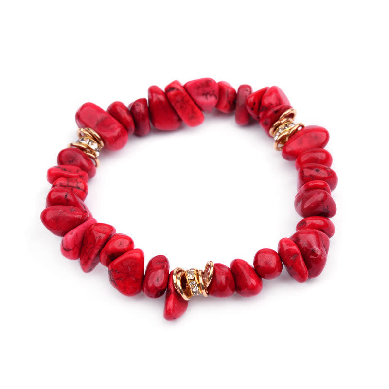 Stylish Natural Stone Crystal Beads Bracelet - Celine-Rode Jaspis-The Livary