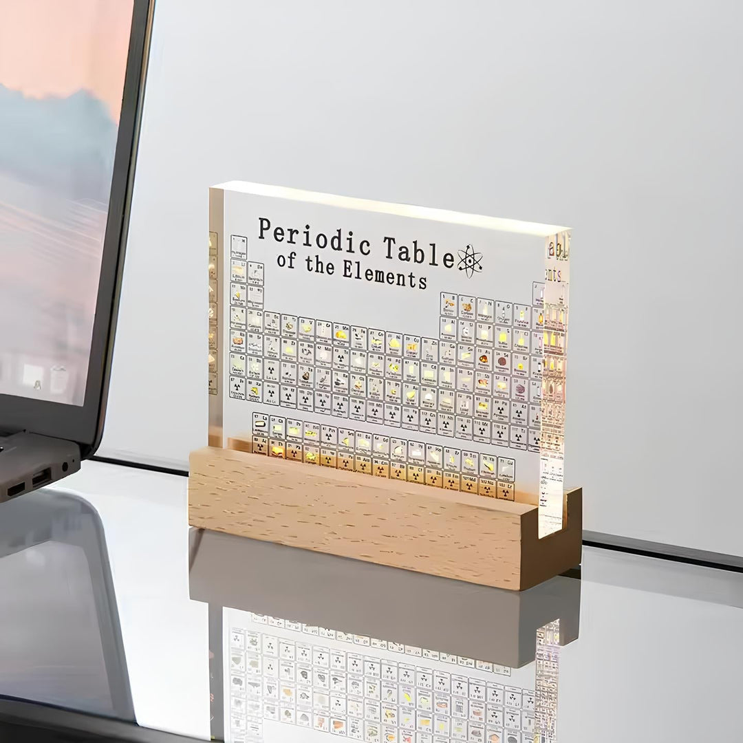 Illuminated Periodic Table with Real Elements - Elementa-Small-The Livary