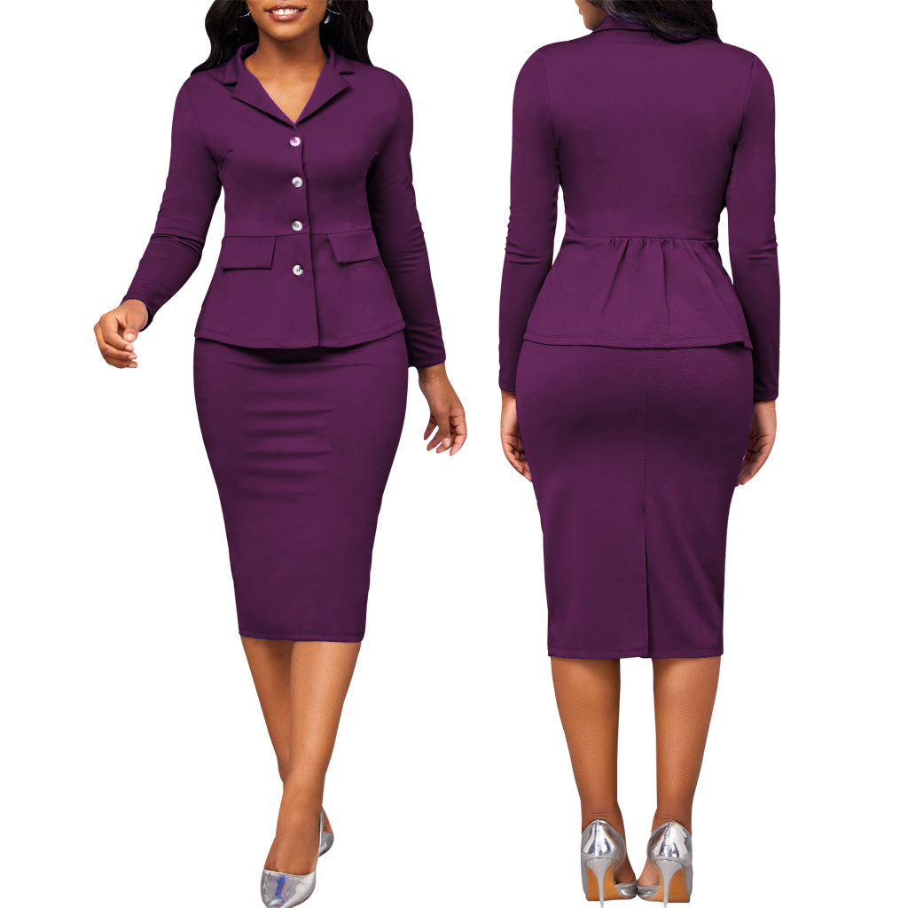 Chic Two-Piece Ladies Suit - Elena-Purple-S-The Livary