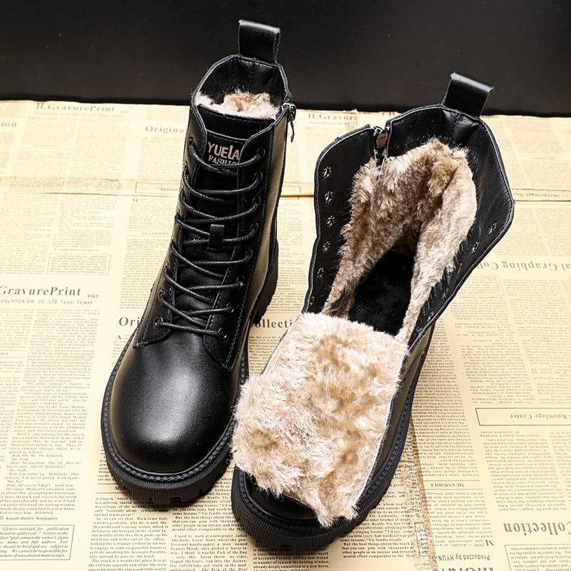 Luxury Black Leather Women's Winter Boots - Bella-3-The Livary