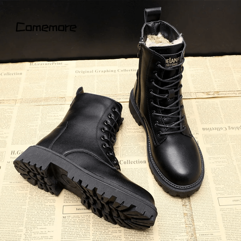 Luxury Black Leather Women's Winter Boots - Bella-3-The Livary