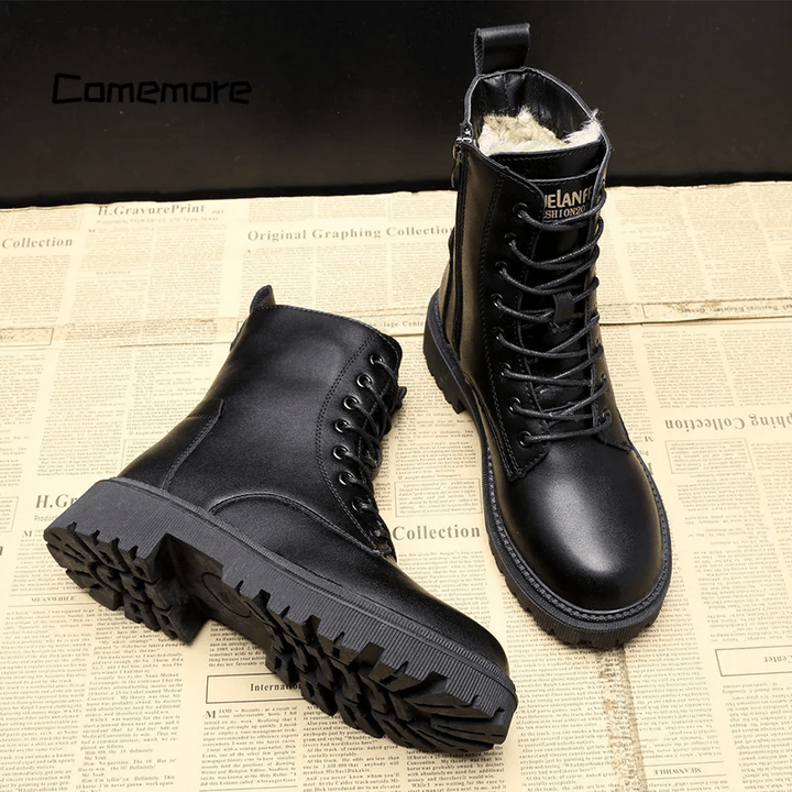 Luxury Black Leather Women's Winter Boots - Bella-3-The Livary