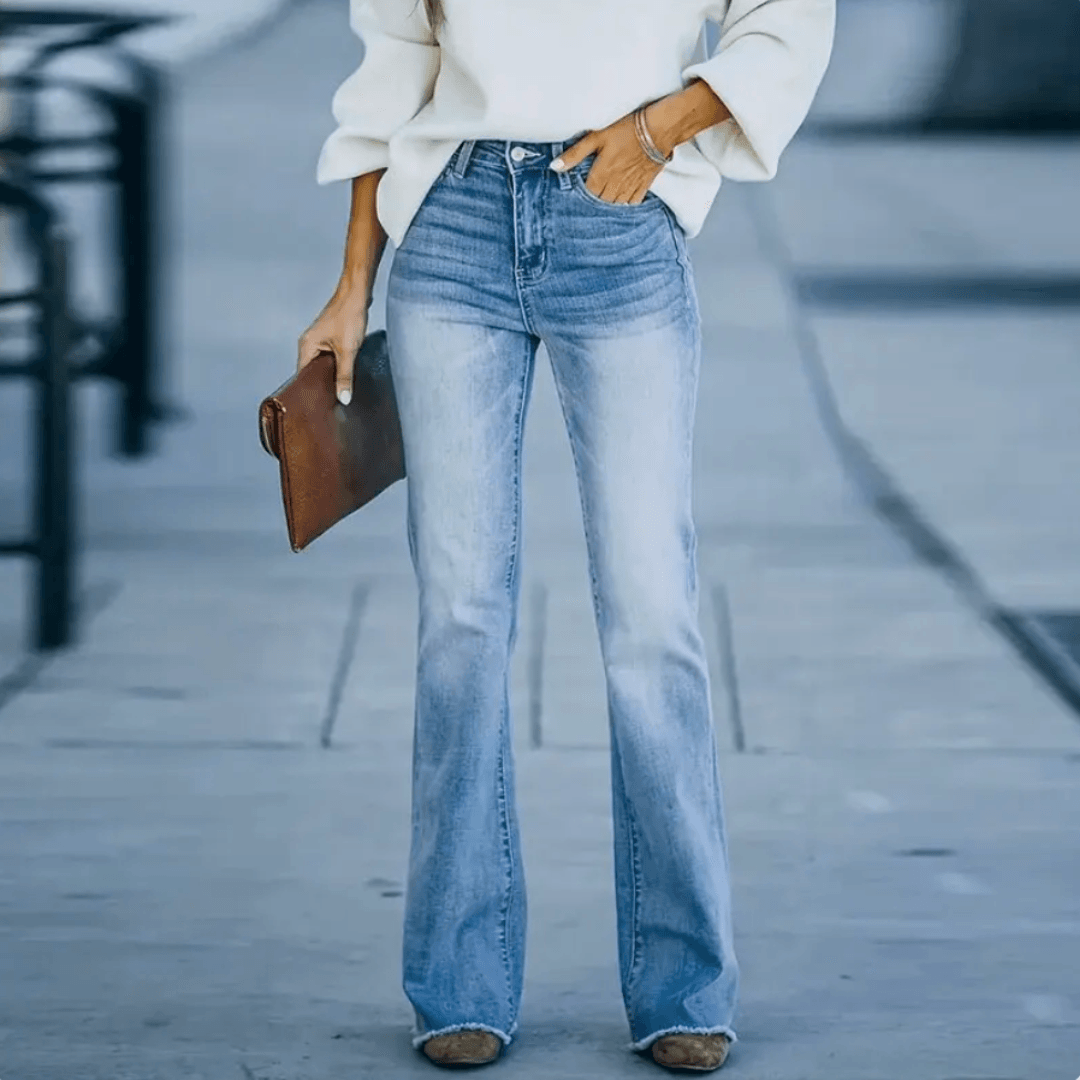 Trendy Flared Jeans - Serena-XS-The Livary