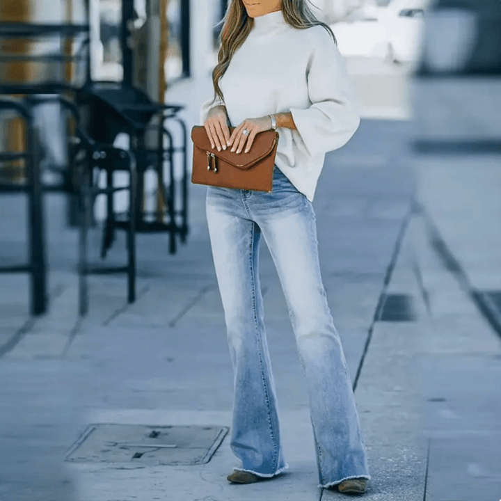 Trendy Flared Jeans - Serena-XS-The Livary