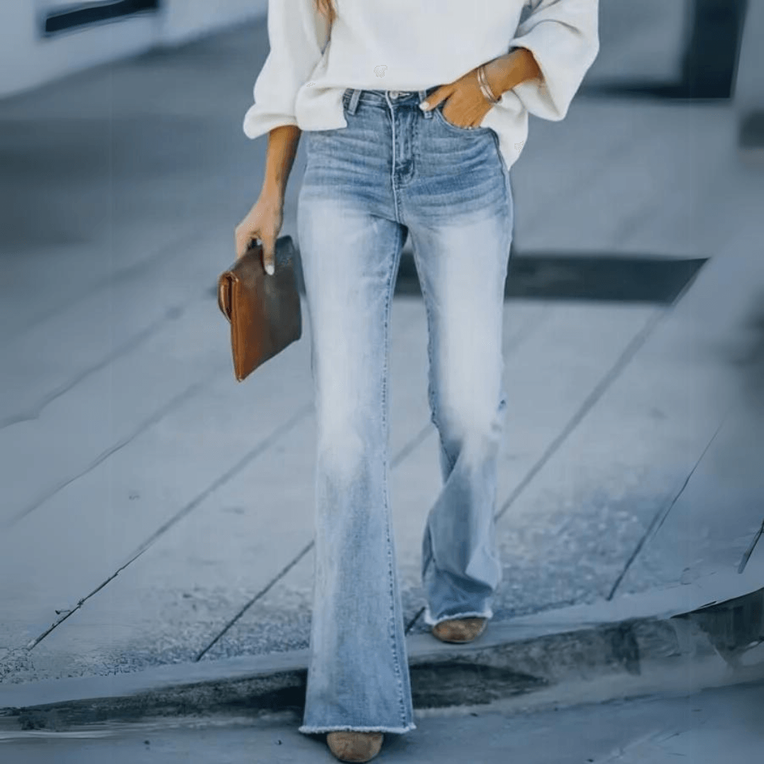 Trendy Flared Jeans - Serena-XS-The Livary
