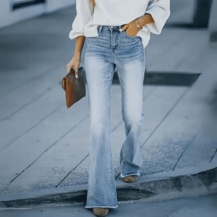 Trendy Flared Jeans - Serena-XS-The Livary