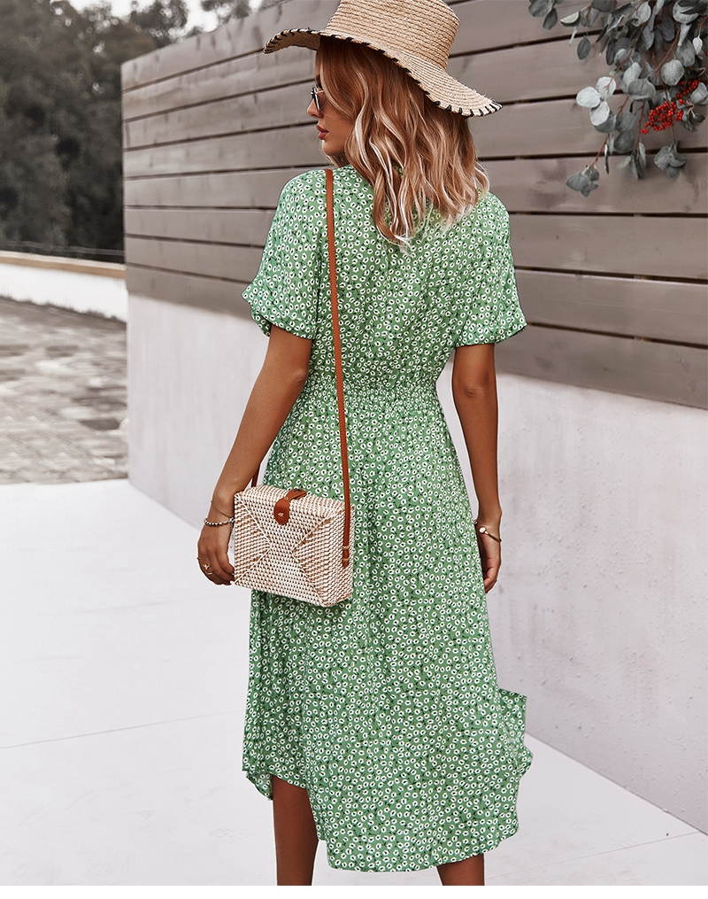 Boho Flower Midi Dress - Isla-Blue-S-The Livary