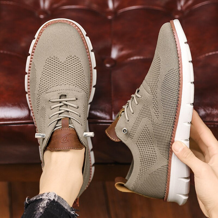 Breathable mesh summer shoes for men - Colin-Khaki-6.5-The Livary
