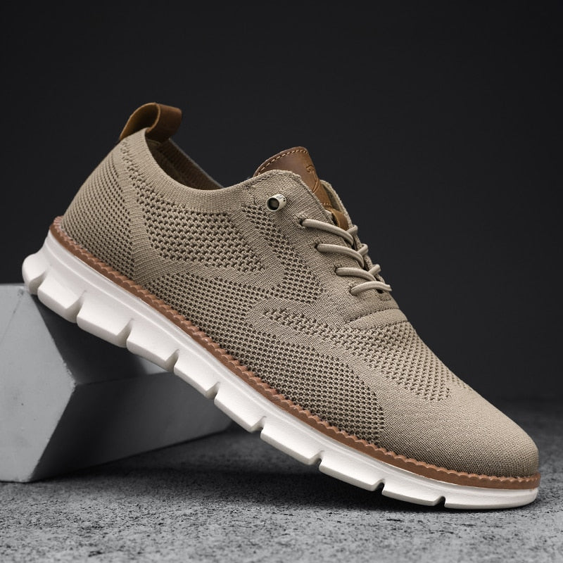 Breathable mesh summer shoes for men - Colin-Khaki-6.5-The Livary
