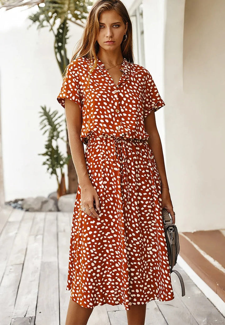 Chic Comfortable Dress - Sophia-Orange red-S-The Livary