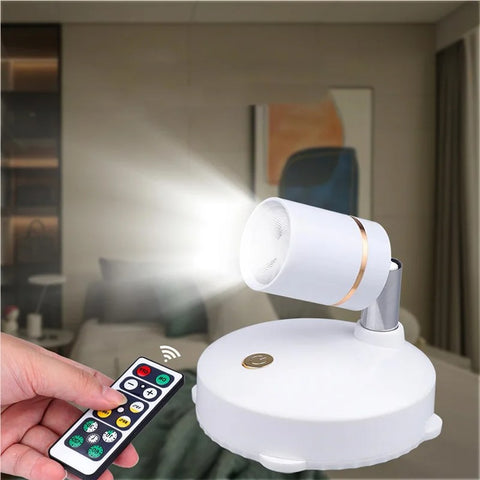 Wireless Spot | White | Round | Remote Control | Dimmable | Compact ...