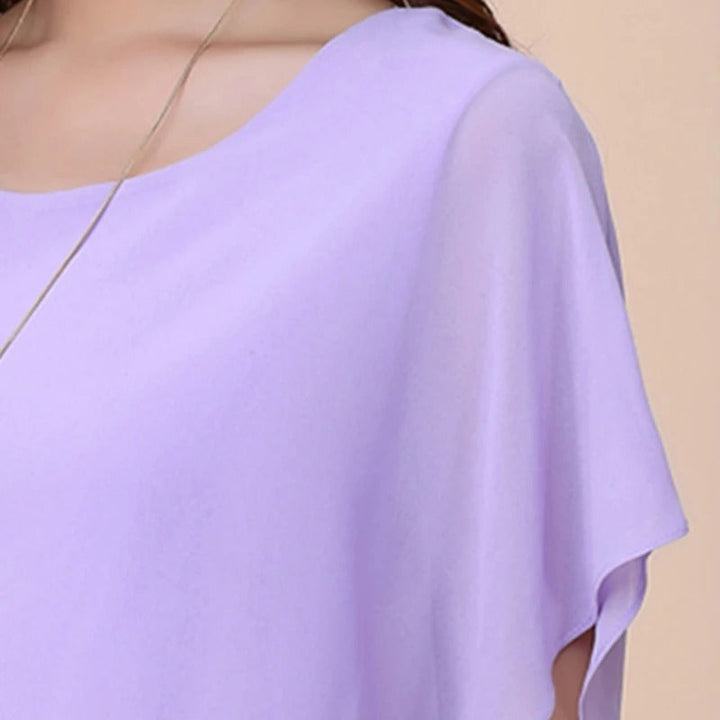 Ladies' chiffon blouse with ruffled sleeves – Ariana-Black-S-The Livary
