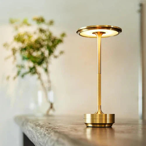 Wireless USB Rechargeable Design Table Lamp - GlowBeam-Gold-The Livary