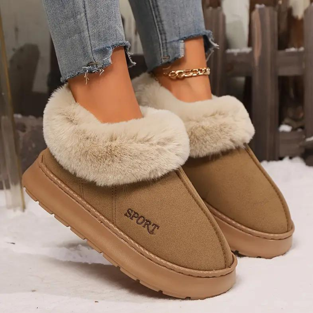 Soft and Warm Ladies Slippers - Nova-Brown-2.5-The Livary