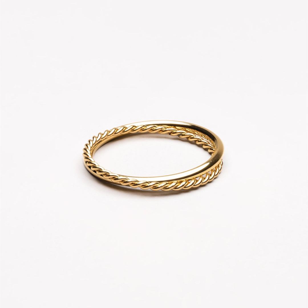 Harmonie Double Ring - Lyra-6-Gold-The Livary