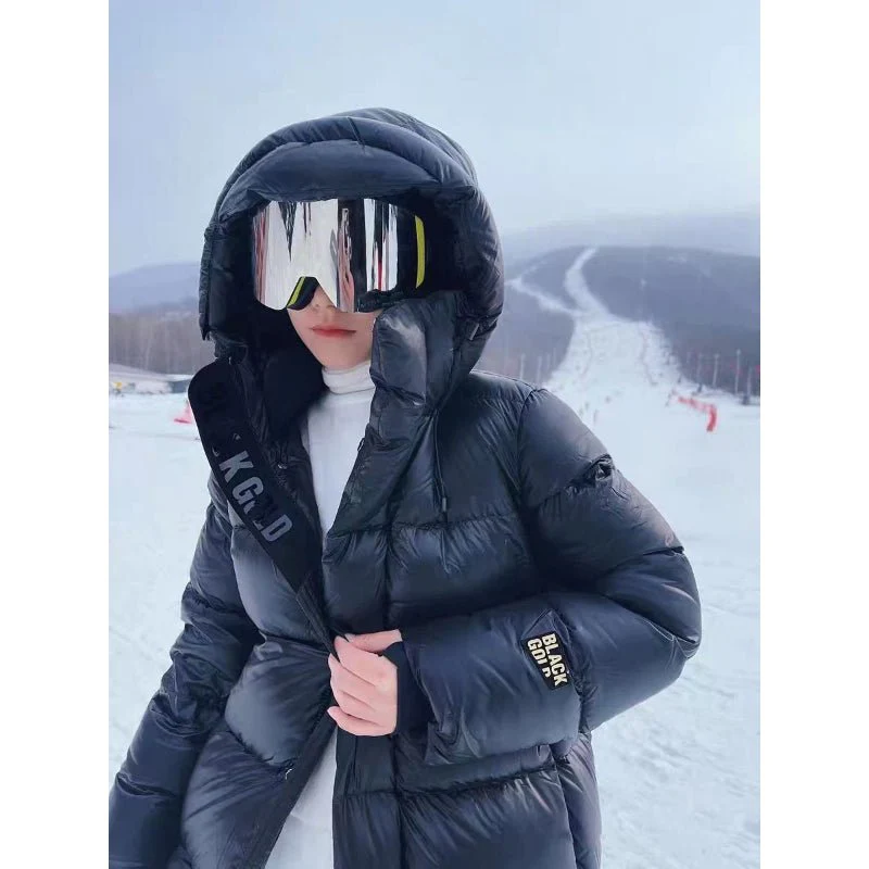 Stylish Long Quilted Winter Coat for Women - Mila-Black-S-The Livary