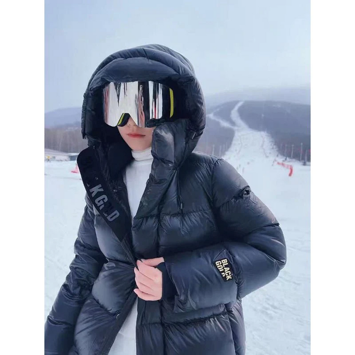 Stylish Long Quilted Winter Coat for Women - Mila-Black-S-The Livary