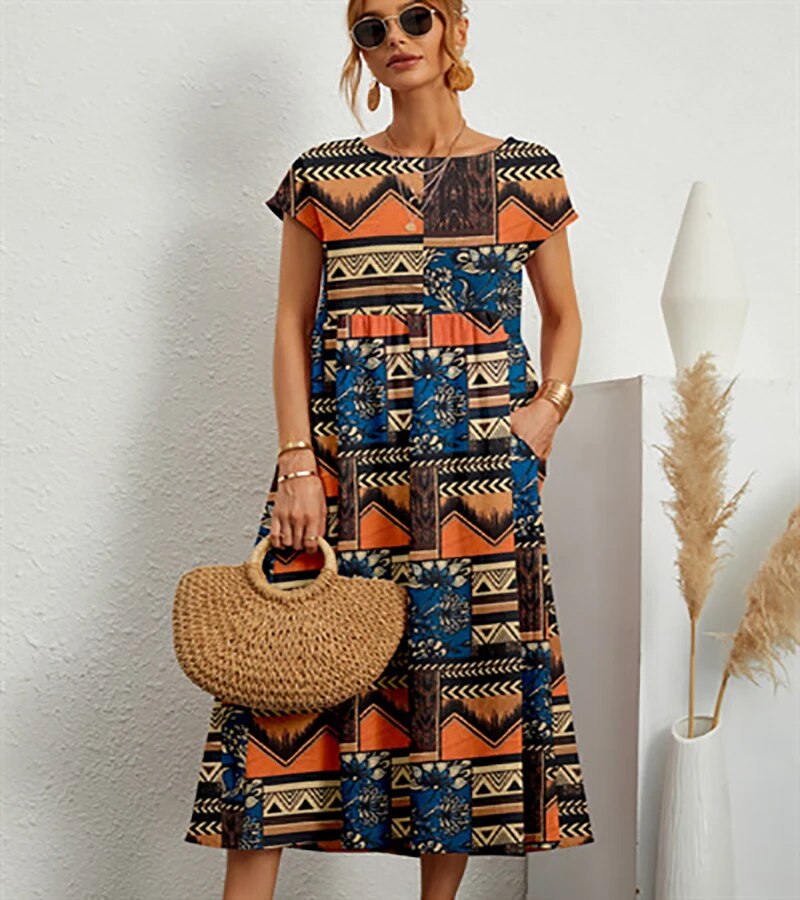 Airy cotton dress – Isadora-Orange-S-The Livary