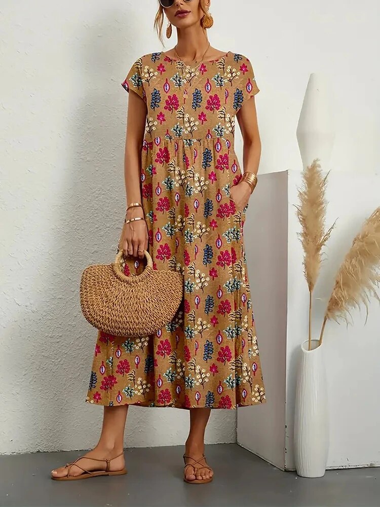 Airy cotton dress – Isadora-Brown-S-The Livary