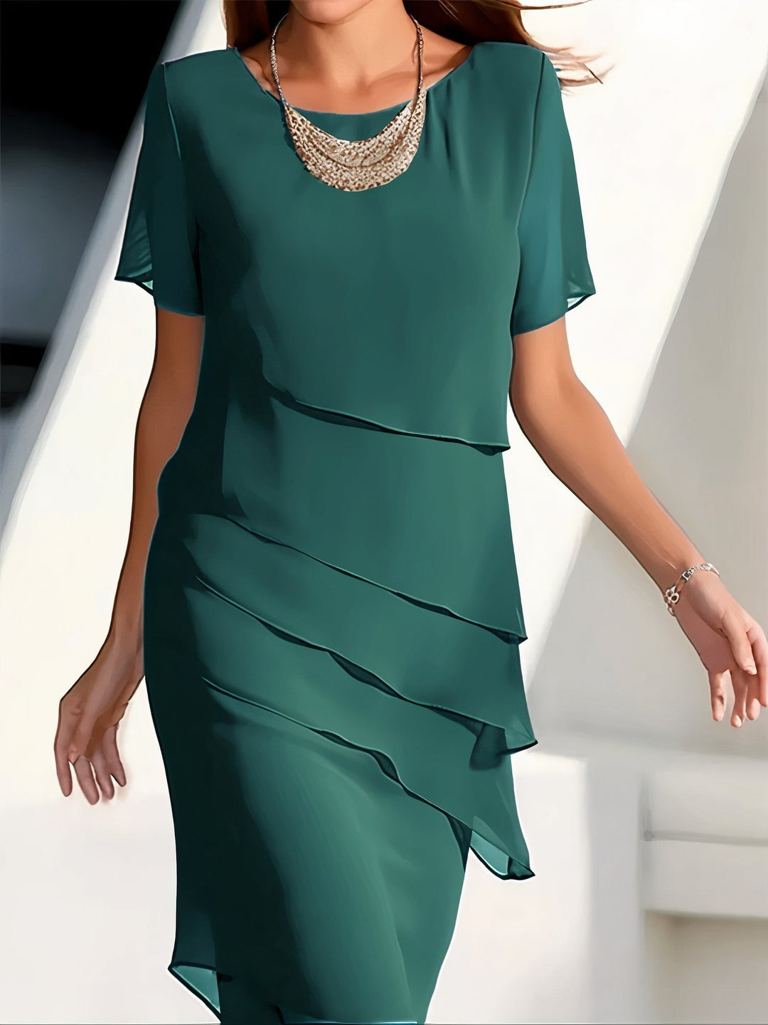 Summer chiffon dress – Mirella-Green-S-The Livary