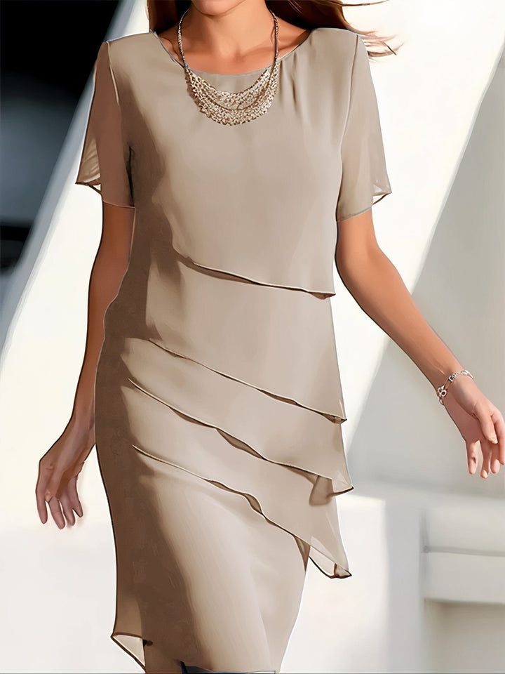 Summer chiffon dress – Mirella-Khaki-S-The Livary