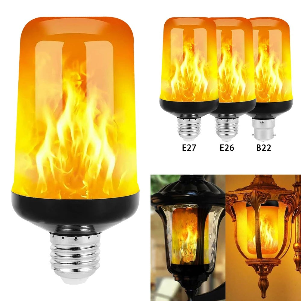 LED FLAME LIGHT PARTY LAMP - 4 MODES SIMULATING FIRE-E14 3Modes A-The Livary
