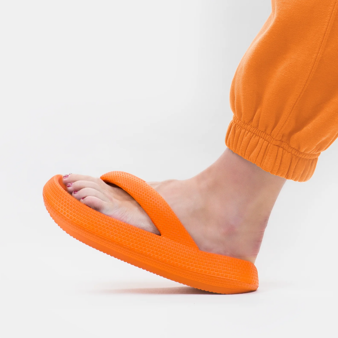 Cloud Soft Unisex Comfort Flip Flops – Leona-Orange-3.5-4-The Livary