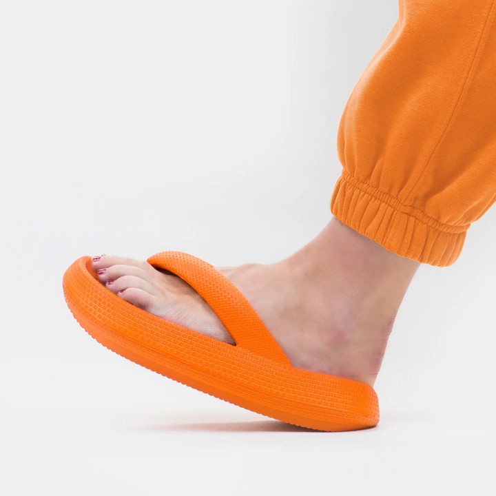 Cloud Soft Unisex Comfort Flip Flops – Leona-Orange-3.5-4-The Livary