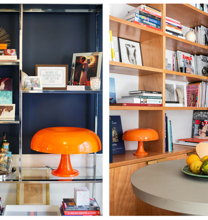 DESIGNER LED TOADSTOOL TABLE LAMP - MODERN MINIMALIST FOR BEDROOM & LIVING ROOM-Orange-EU Plug-The Livary