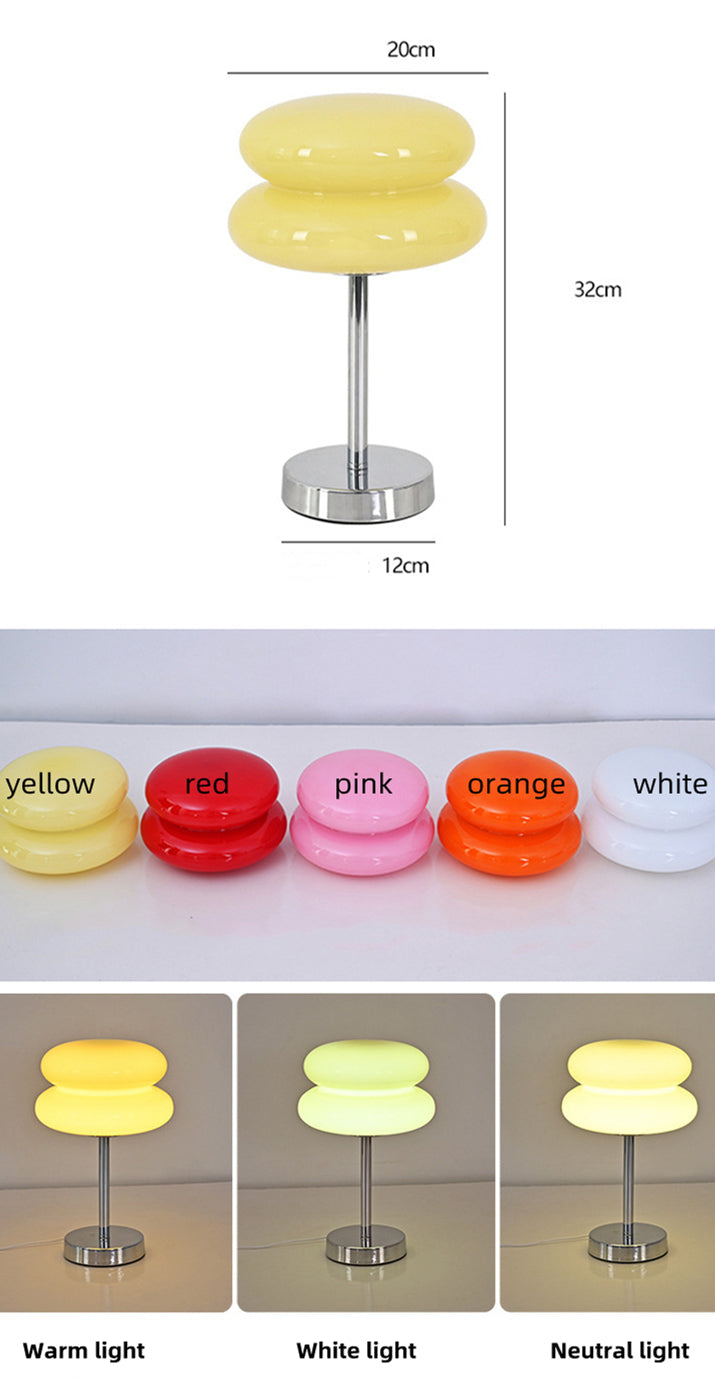 DESIGNER GLASS TABLE LAMP - AMBIENT LED LAMP FOR BEDROOM AND STUDY-Yellow-The Livary