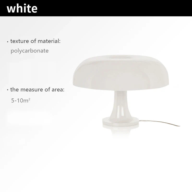 DESIGNER LED TOADSTOOL TABLE LAMP - MODERN MINIMALIST FOR BEDROOM & LIVING ROOM-White-EU Plug-The Livary