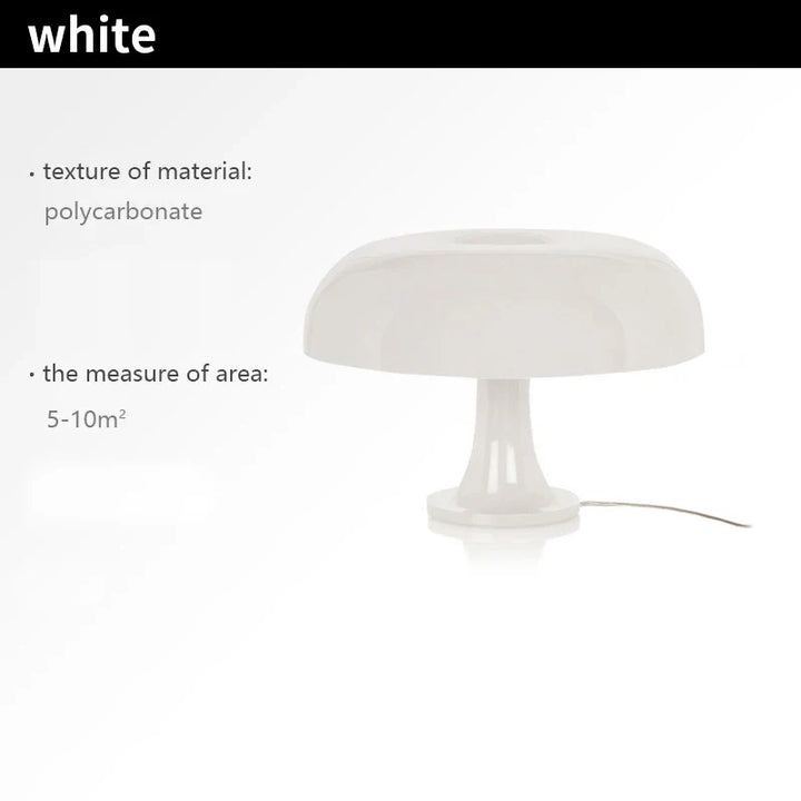 DESIGNER LED TOADSTOOL TABLE LAMP - MODERN MINIMALIST FOR BEDROOM & LIVING ROOM-White-EU Plug-The Livary