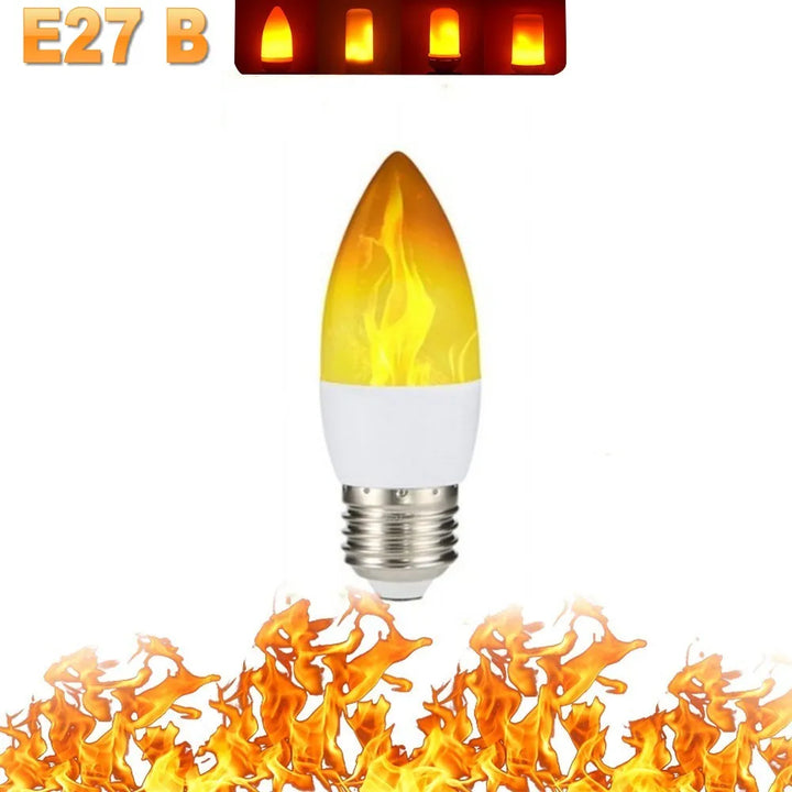 LED FLAME LIGHT PARTY LAMP - 4 MODES SIMULATING FIRE-E14 3Modes A-The Livary