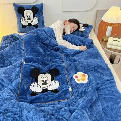 Luxury Cartoon Blanket and Cushion Set - Nomi-Stitch-Single (105x145cm)-The Livary