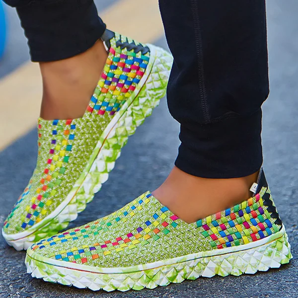Recycled women's comfort sneakers with memory foam - Eliana-Green-2.5-The Livary