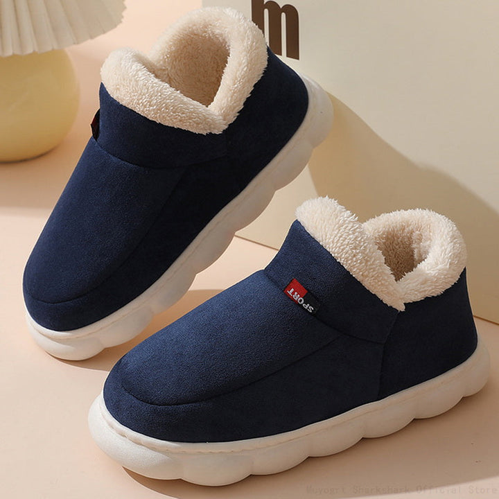 Comfortable Fur Slippers - Sofie-Blue-3.5-The Livary