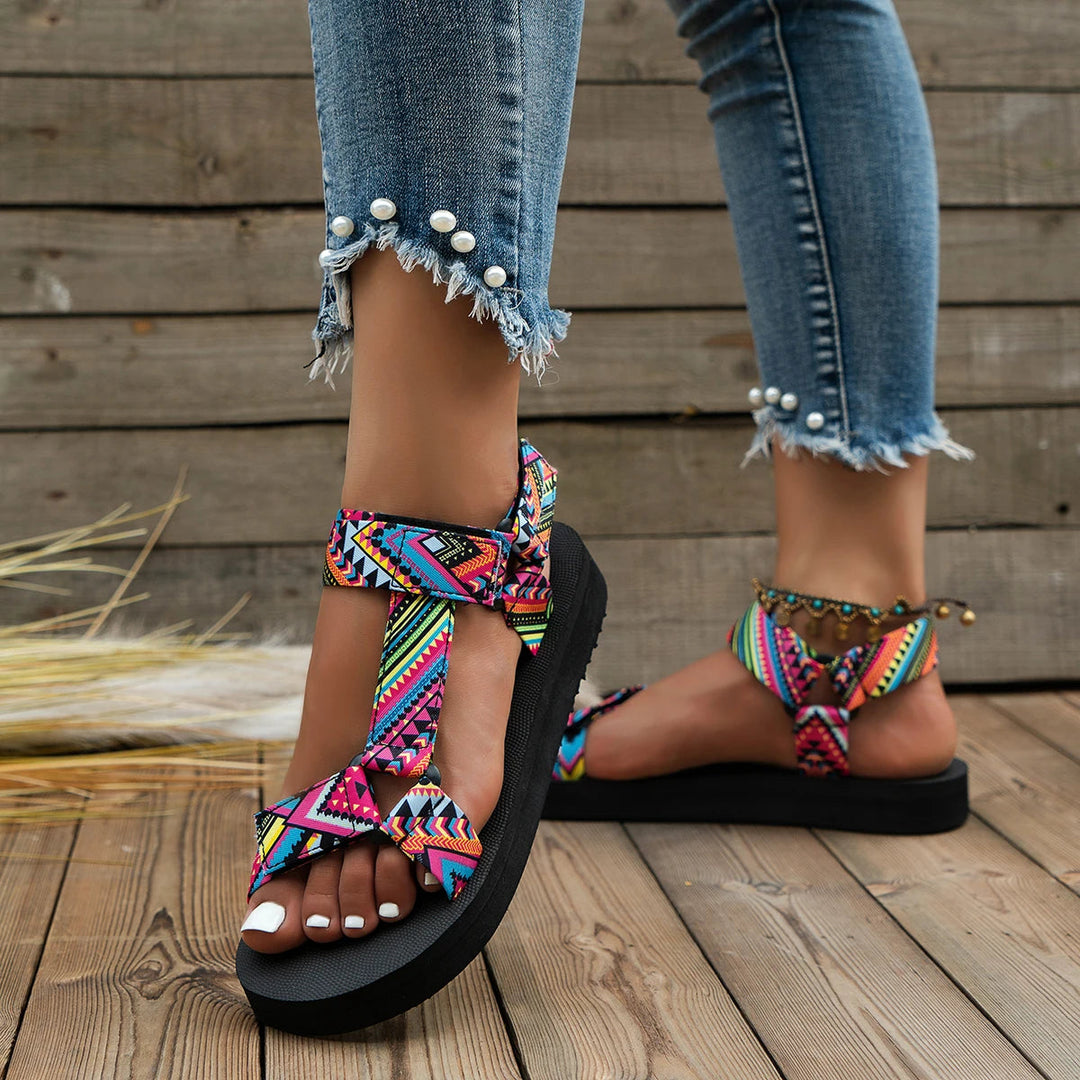 Light women's summer sandals with color play – Amélie-2.5-The Livary