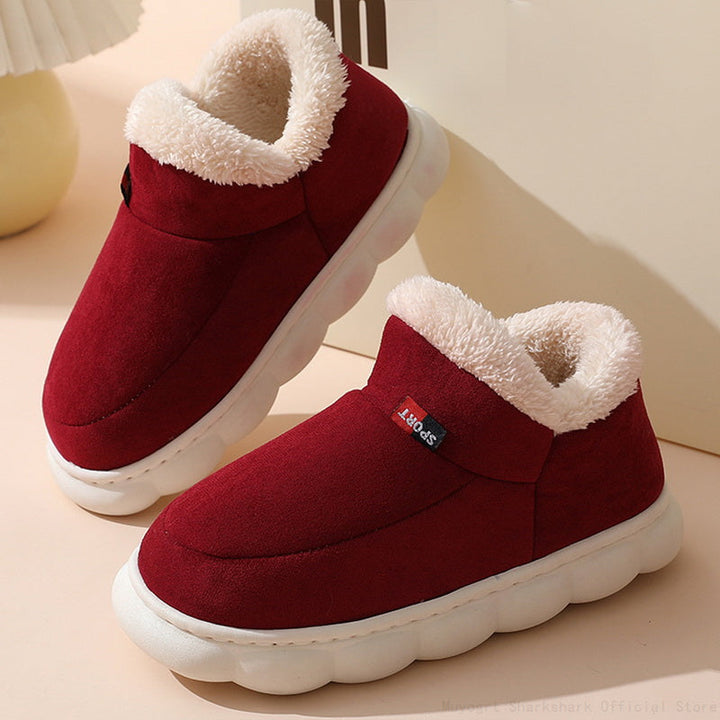 Comfortable Fur Slippers - Sofie-Bordeaux red-3.5-The Livary
