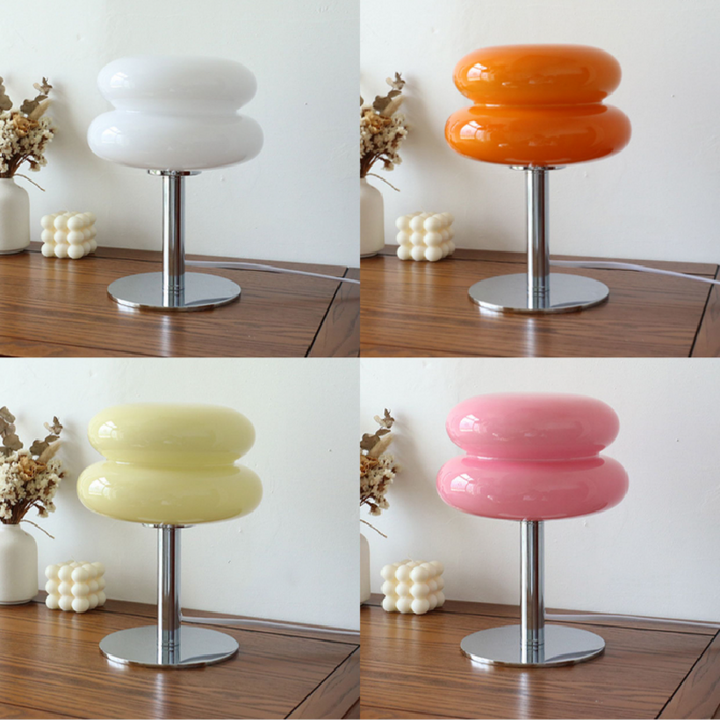 DESIGNER GLASS TABLE LAMP - AMBIENT LED LAMP FOR BEDROOM AND STUDY-Yellow-The Livary