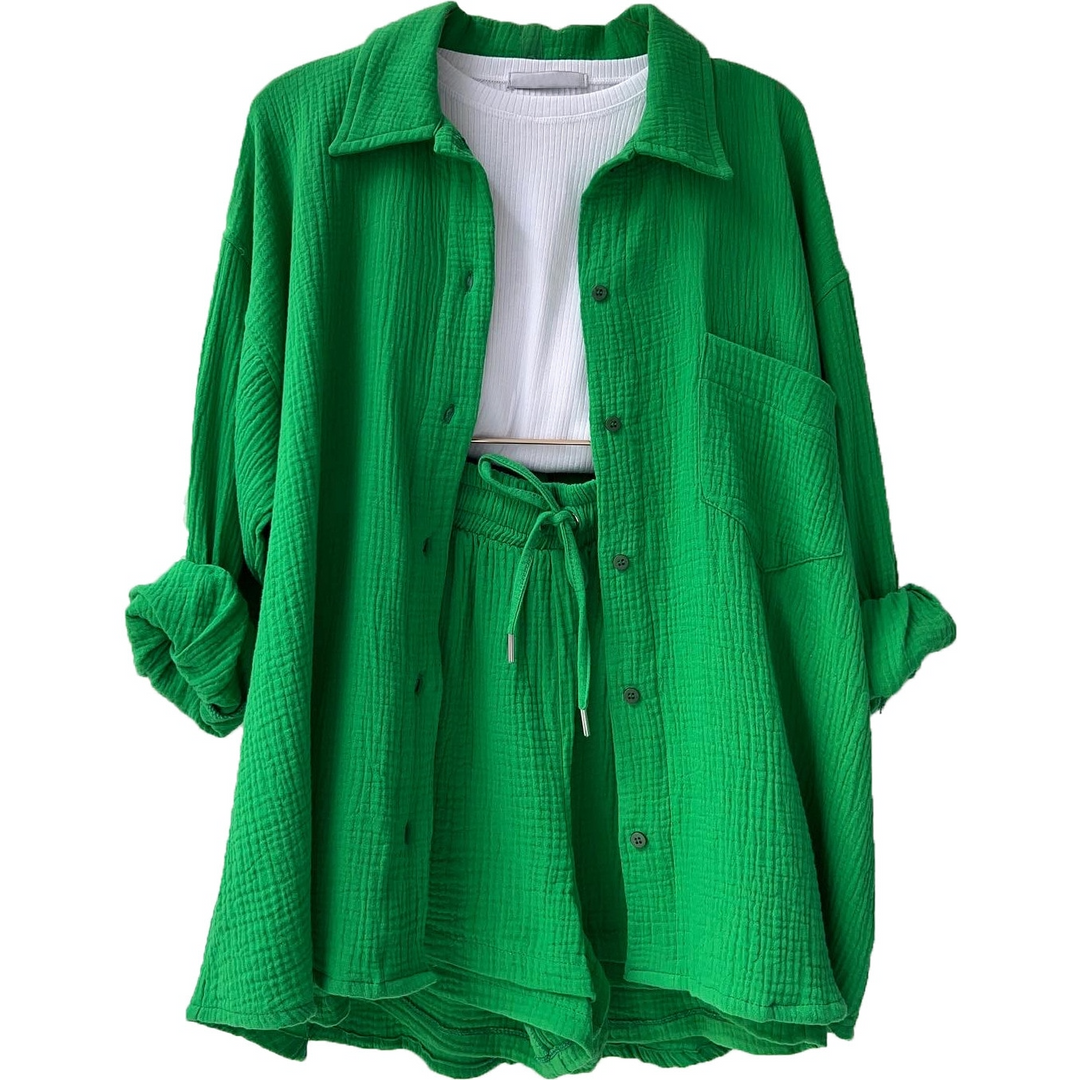 Breathable Cotton Co-Ord Set for Women – Maris-Green-S-The Livary